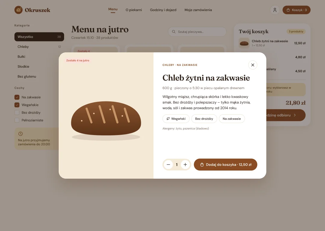 Ekran na komputerze: Okno produktu
